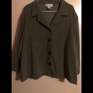 Dress barn Women’s button up jacket -green-3X
